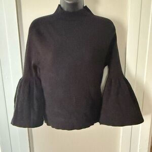 Anthropologie Maeve Black Bell Sleeve Sweater size Medium barely worn